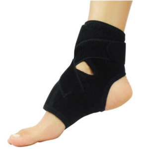 Photo of ankle brace to illustrate how using a nail strengthener provides temporary strength and support is similar to the support an ankle brace provides to an ankle. Nailcarehq.com